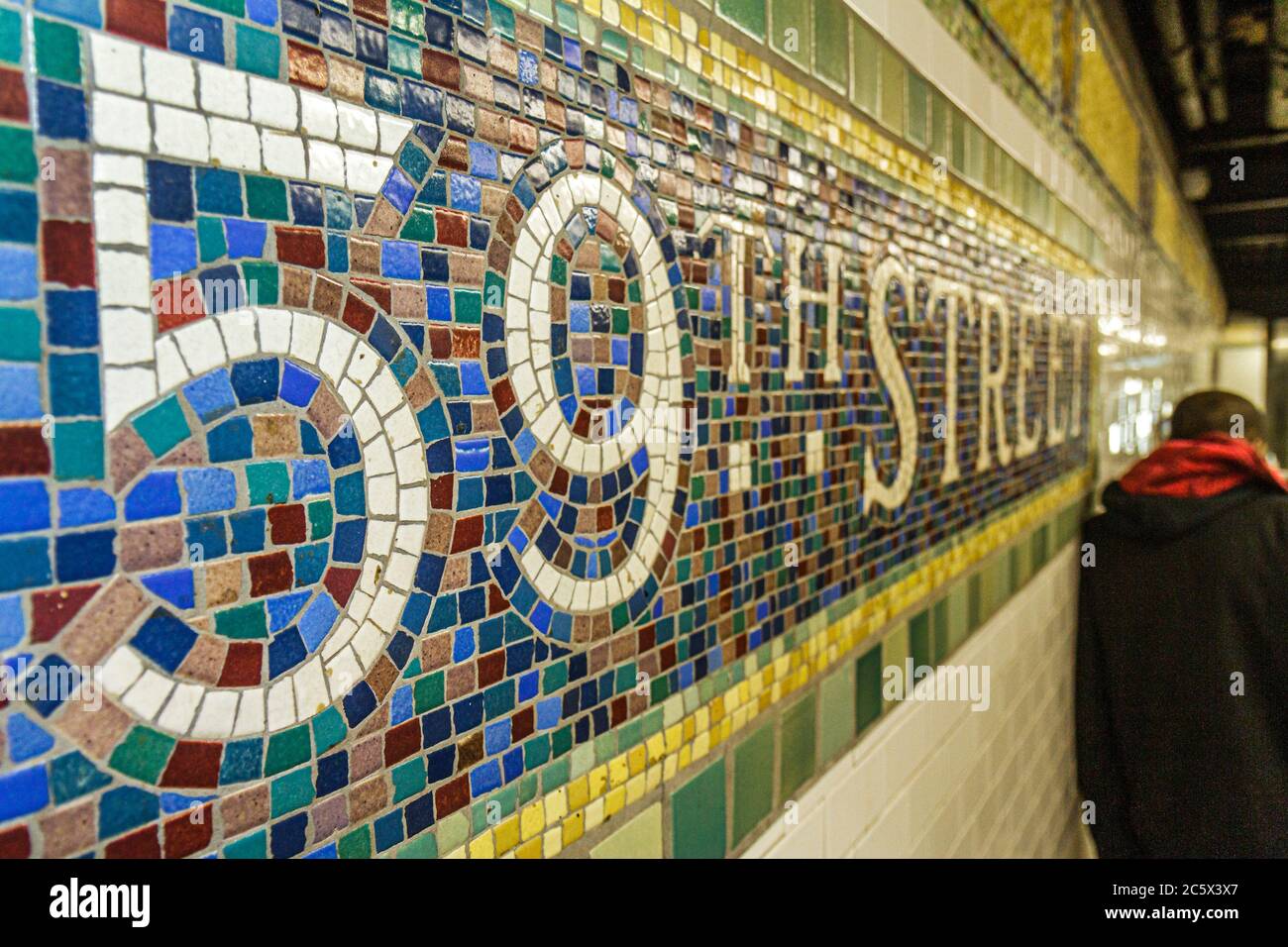 New York City, NY NYC Manhattan, Midtown, MTA, New York City, système de métro, 59th Street Station, plate-forme d'attente, tablette de nom, mosaïque, tuiles, art, NY110405013 Banque D'Images