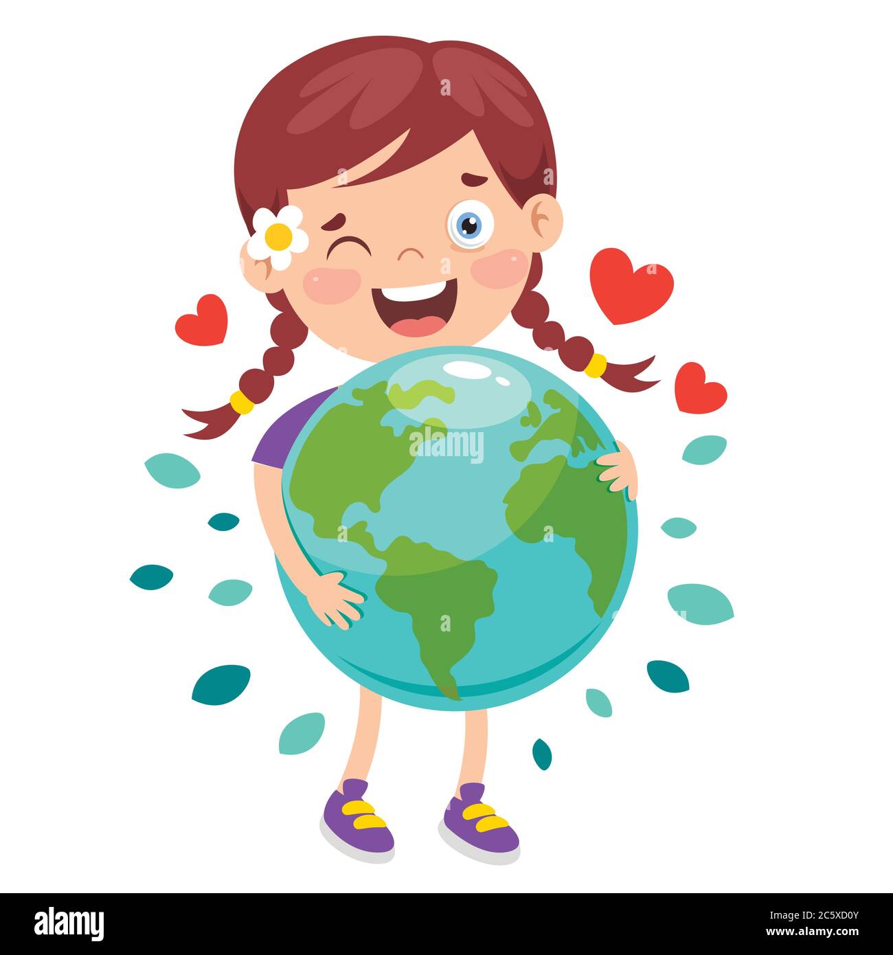 Jour de la Terre avec caractère amusant Illustration de Vecteur