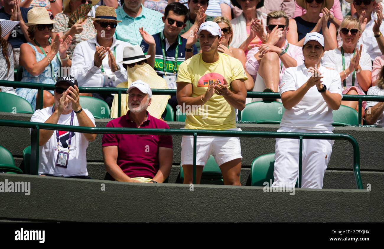 Team Pliskova au tournoi de tennis Grand Chelem des Championnats de Wimbledon 2019 Banque D'Images