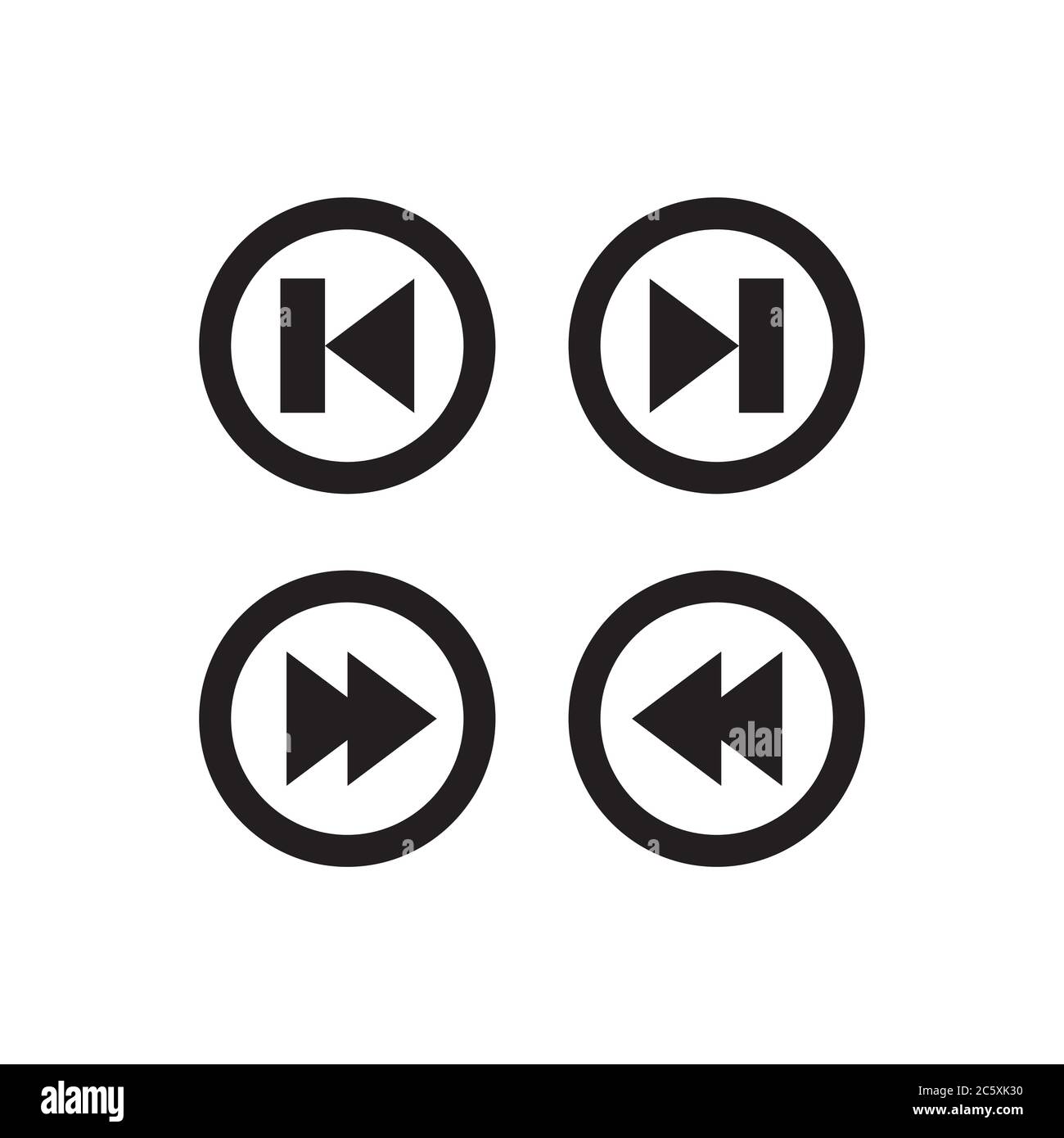 flèche avant arrière icône de saut précédent cercle ligne symbole illustration vectorielle Illustration de Vecteur