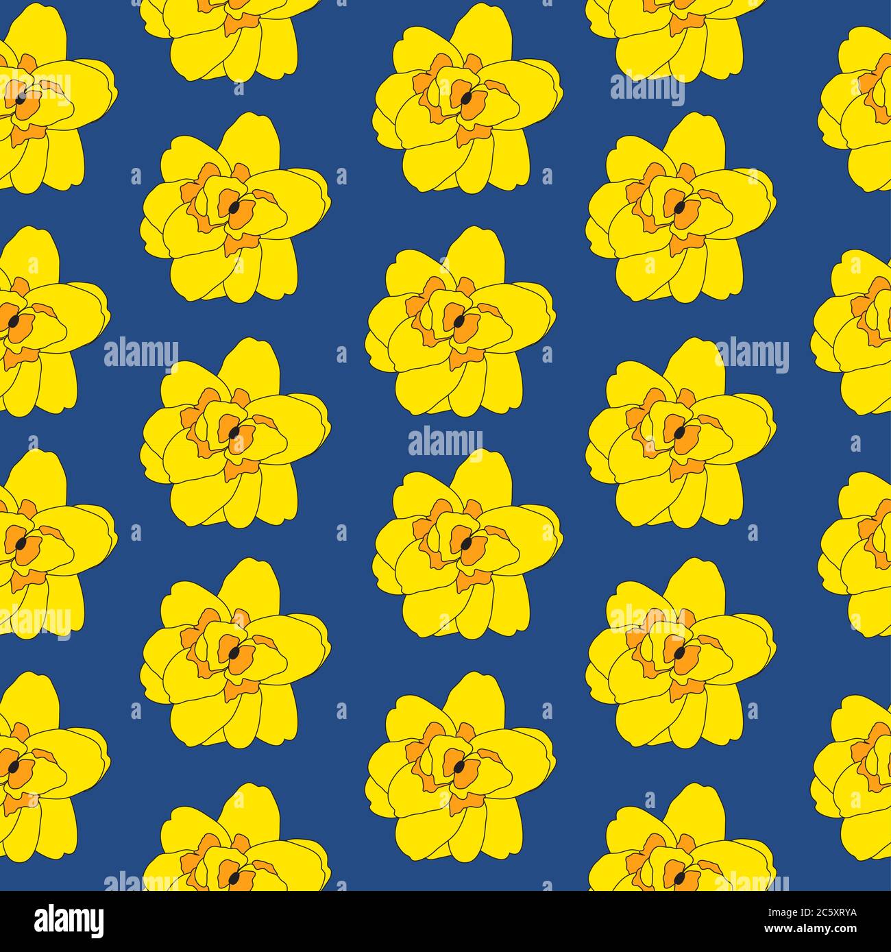 Abstrait main Narcissus fleur sans couture motif arrière-plan. Illustration vectorielle Illustration de Vecteur
