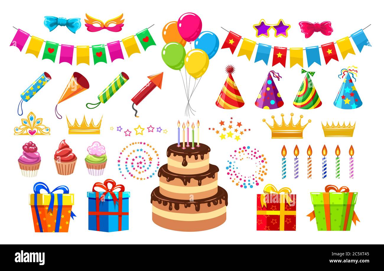 Articles de fête d'anniversaire Image Vectorielle Stock - Alamy