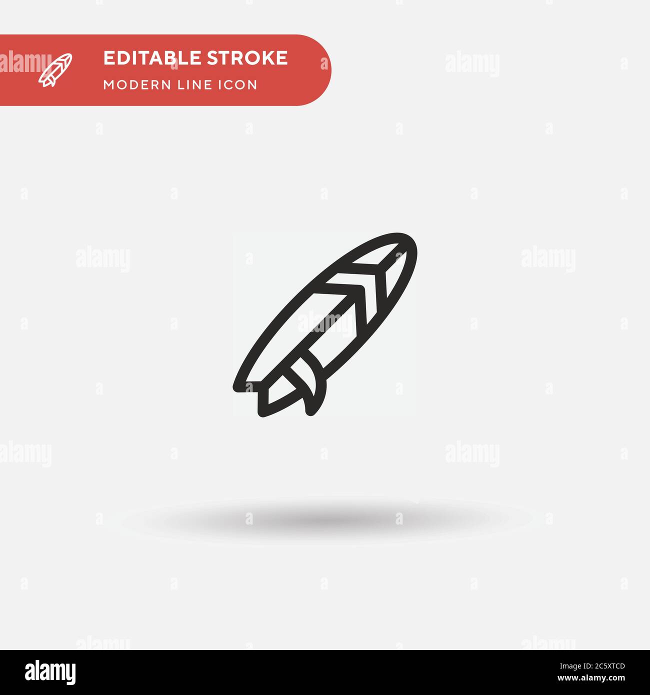 Icône de vecteur simple de surf. Modèle de conception de symbole d'illustration pour l'élément d'interface utilisateur Web mobile. Pictogramme moderne de couleur parfaite sur contour modifiable. Des icônes de navigation pour votre projet d'entreprise Illustration de Vecteur