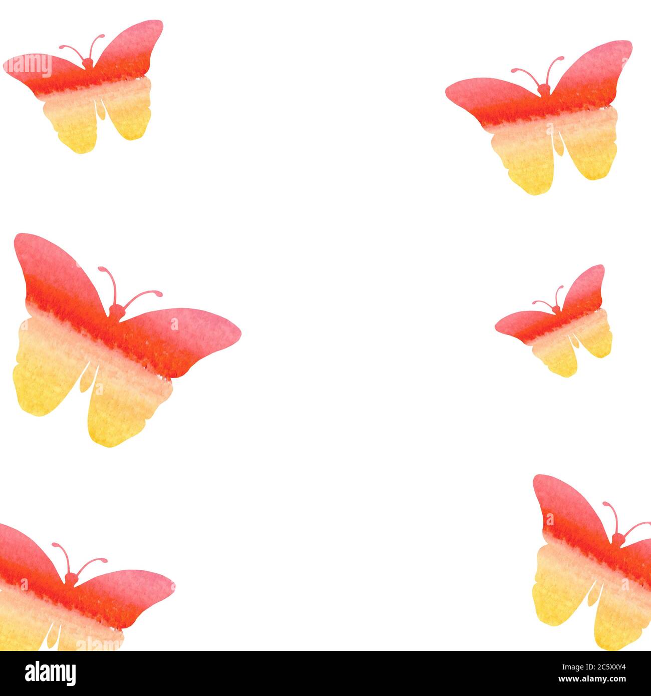 Papillons Aquarelles Sur Fond Blanc Dessin Aquarelle Adapte Pour Une Carte De Vacances Un Cadeau De Saint Valentin Ou Une Invitation A Un Anniversaire Design Artistique Banniere O Photo Stock Alamy