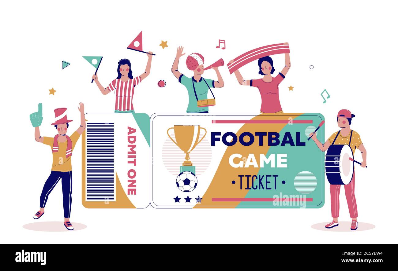 Affiche vectorielle des billets de tournoi de football, modèle de bannière. Illustration de Vecteur