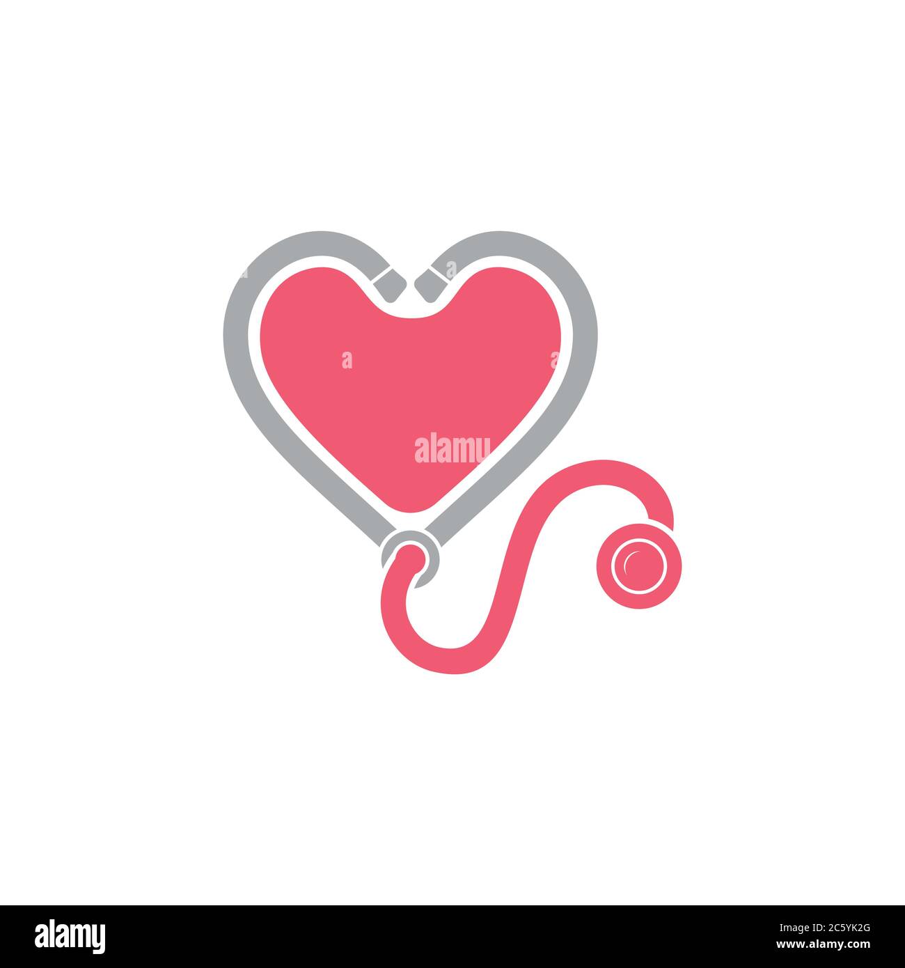 stéthoscope amour coeur médical décoration logo vecteur Illustration de Vecteur