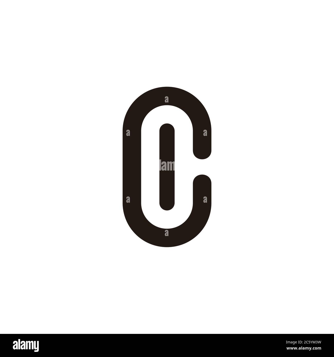 lettre oc simple cercle géométrique logo vecteur Illustration de Vecteur
