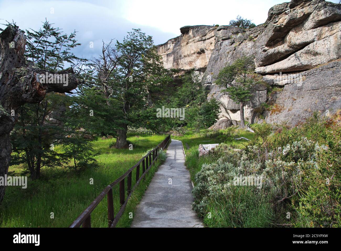 Grotte de Milodon dans le parc national de Torres del Paine, Patagonie, Chili Banque D'Images