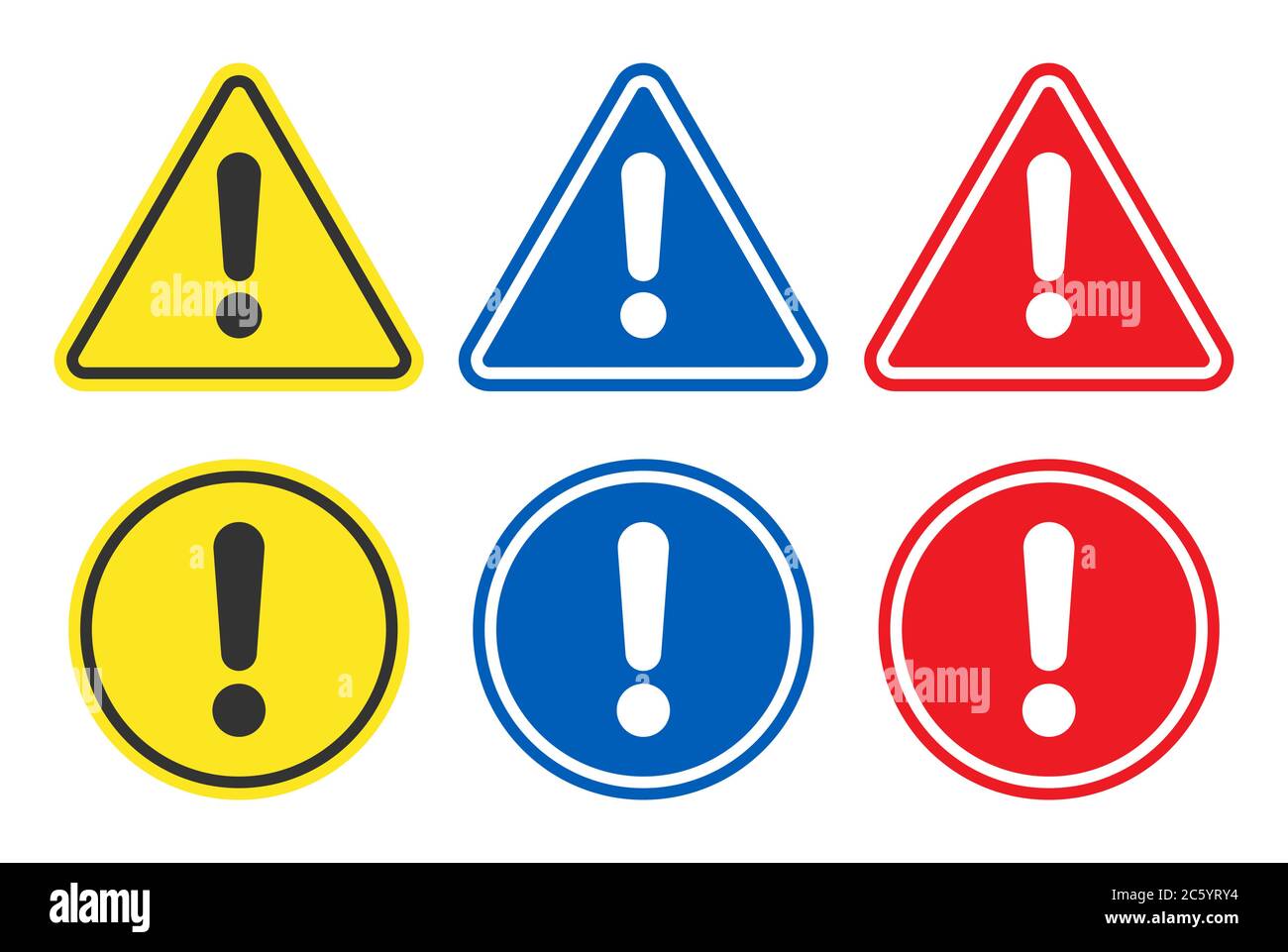 Point d'exclamation, danger, attention, alerte, attention, icône d'erreur. Symbole du logo de la signalisation routière. Image d'illustration vectorielle. Isolé sur fond blanc. Illustration de Vecteur