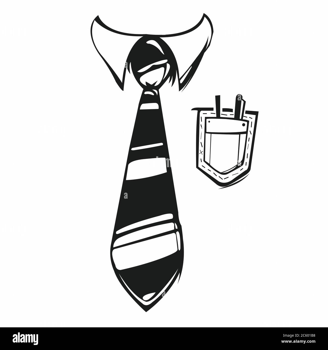 Cravate illustration, Un code d'uniforme d'entreprise décent et il ya de bons graphiques pour un t-shirt imprimé Illustration de Vecteur