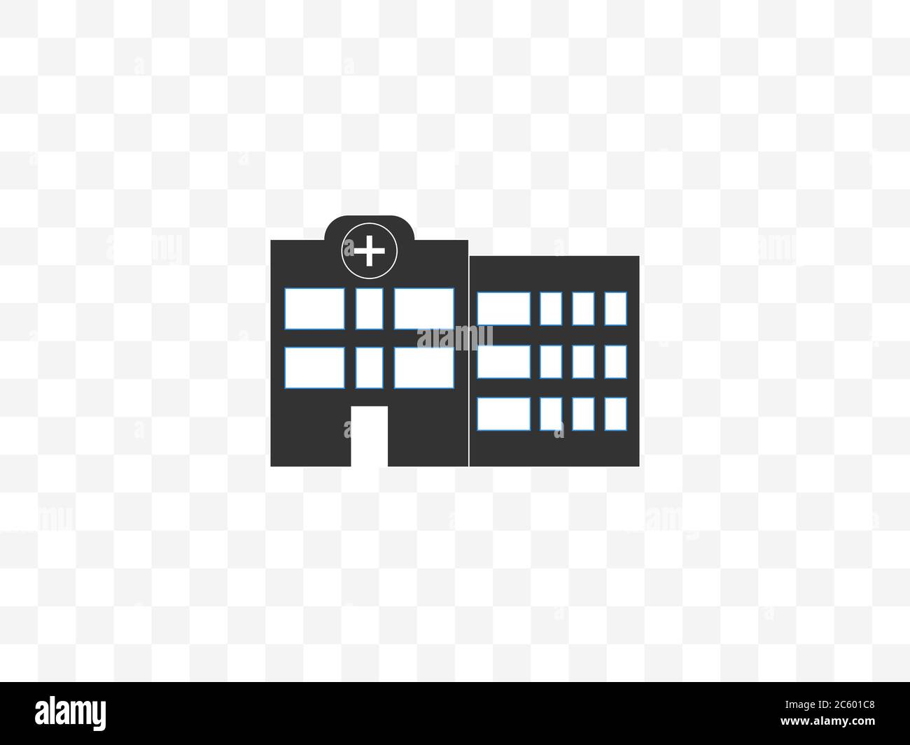 Icône bâtiment, clinique, hôpital. Illustration vectorielle, conception plate. Illustration de Vecteur