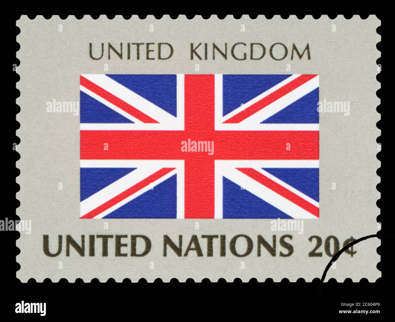 ROYAUME-UNI - timbre de poste du drapeau national britannique, série des Nations Unies, vers 1984. Banque D'Images