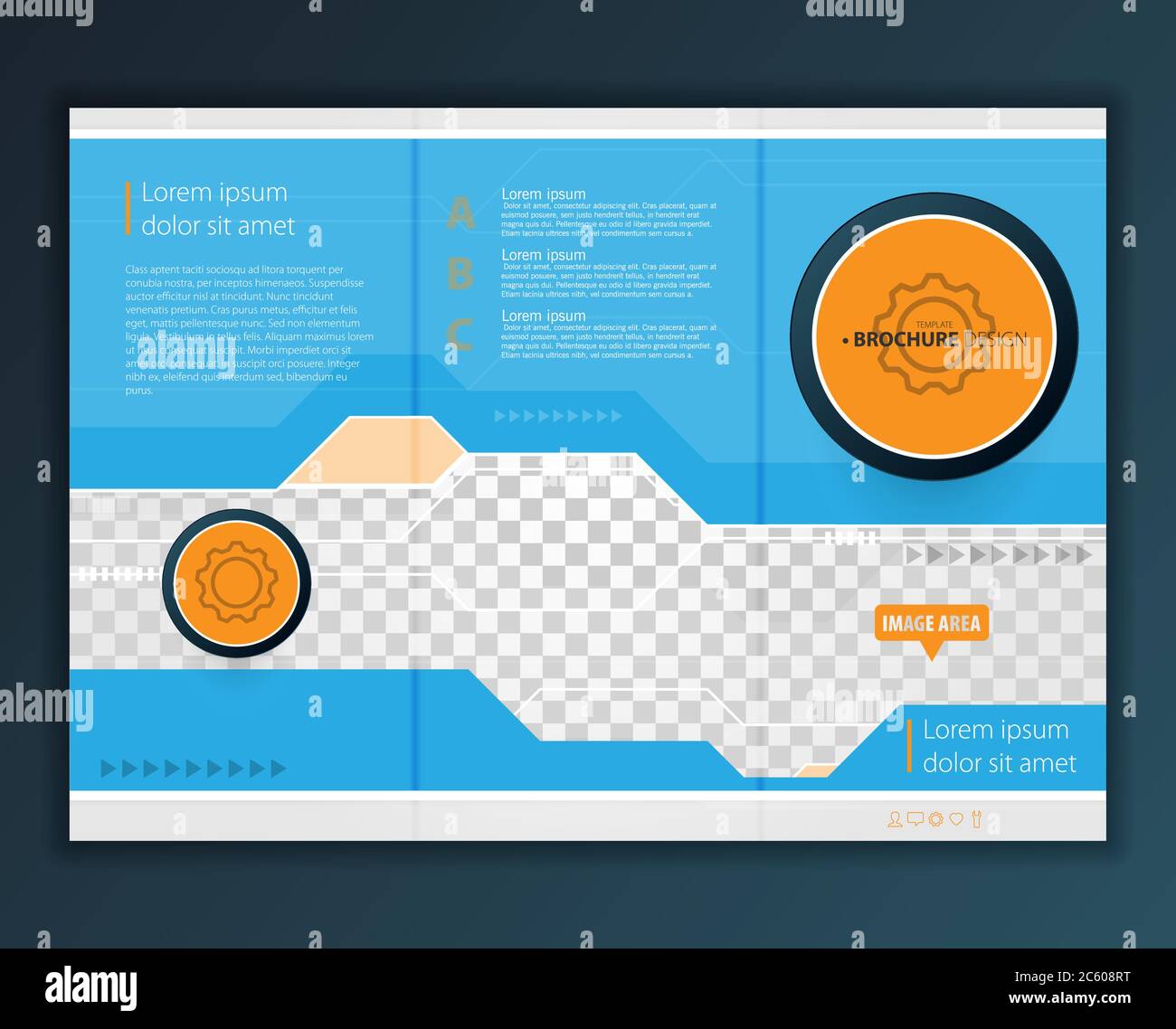 Modèle de brochure moderne à trois volets Vector Illustration de Vecteur