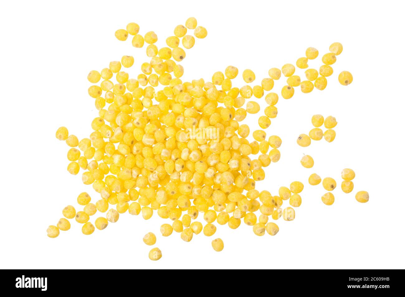 millet isolé sur fond blanc. Vue de dessus, Banque D'Images