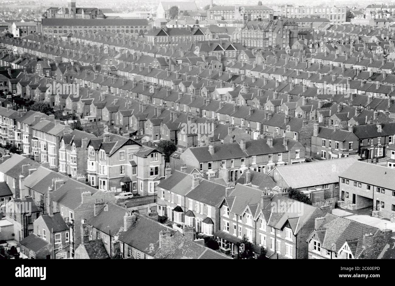 Maisons en terrasse victorienne, New Basford, Nottingham UK 1985 Banque D'Images