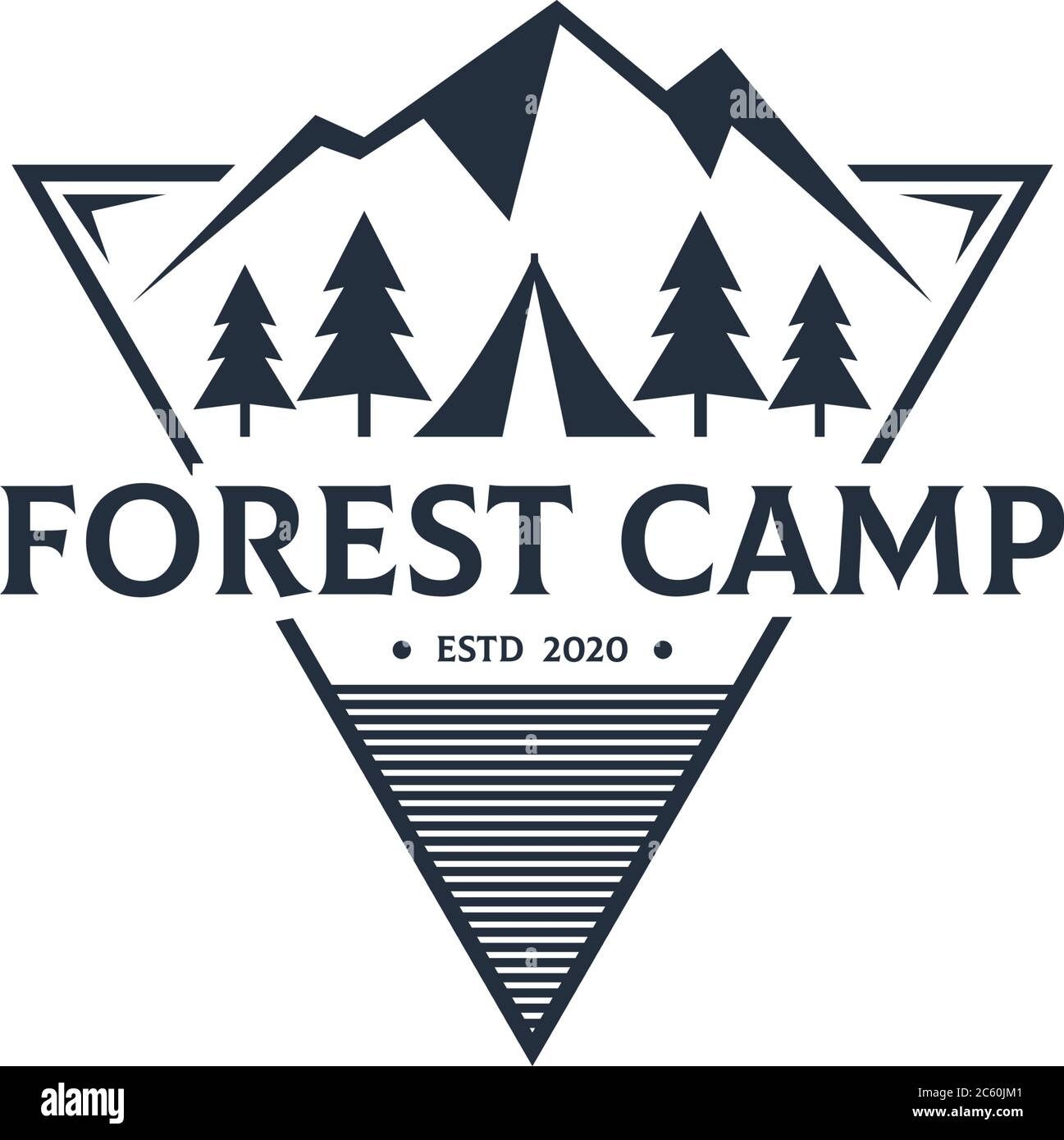 Creative Forest Camp Outdoor logo design vector , meilleur pour le sport ou le logo de loisirs etc Illustration de Vecteur