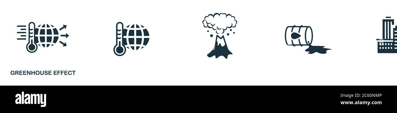 Icône effet de serre. Élément simple de la collection de réchauffement climatique. Icône effet de serre créatif pour la conception de sites Web, les modèles, les infographies et Illustration de Vecteur