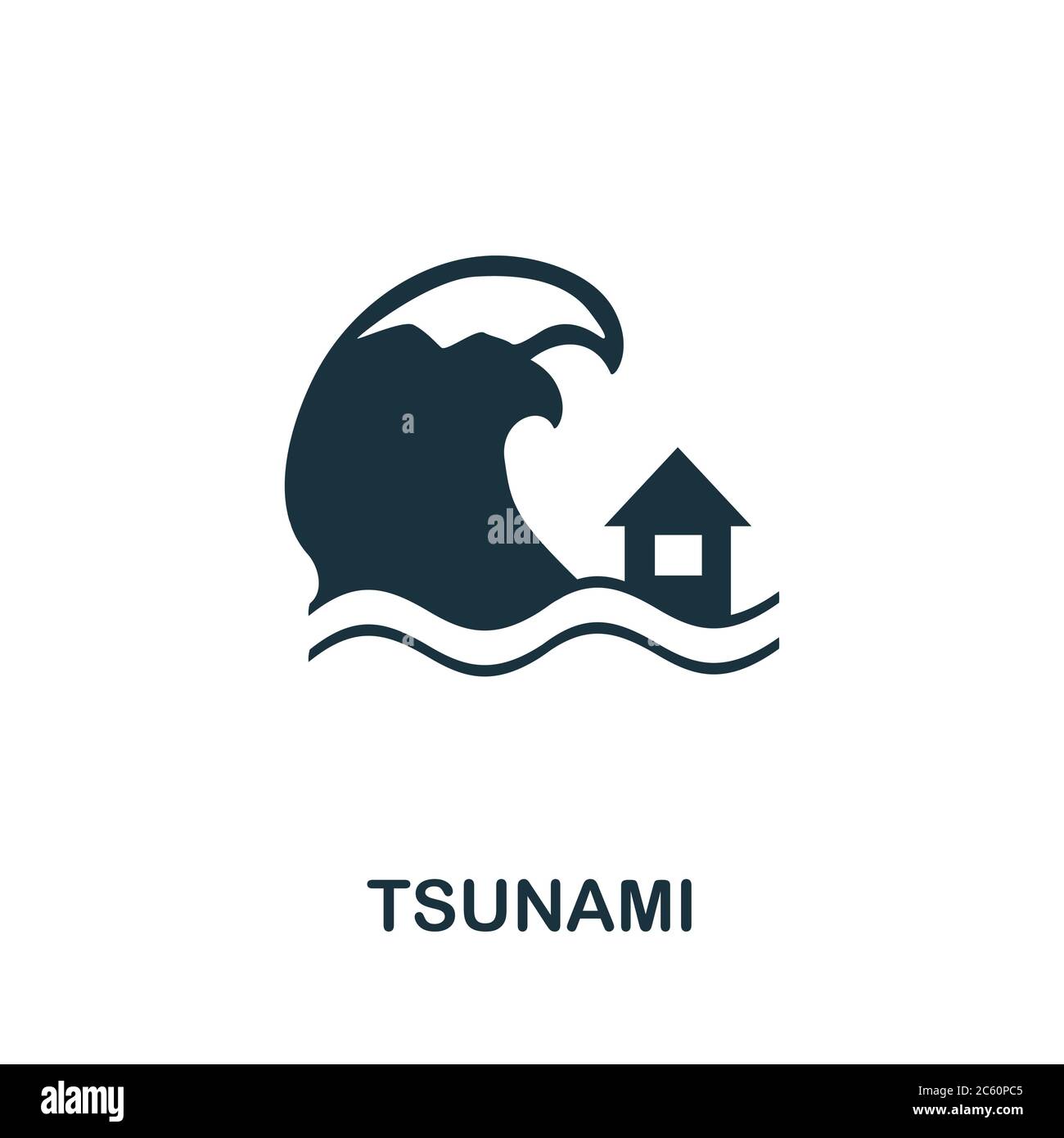Icône tsunami. Élément simple de la collection de réchauffement climatique. Icône Creative tsunami pour la conception Web, les modèles, les infographies et bien plus encore Illustration de Vecteur