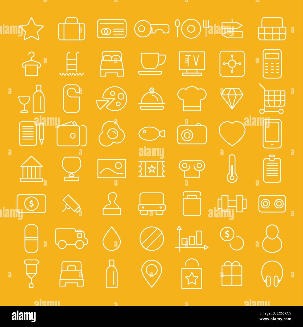 Jeu d'icônes de ligne. Vecteur plat. Illustration de Vecteur