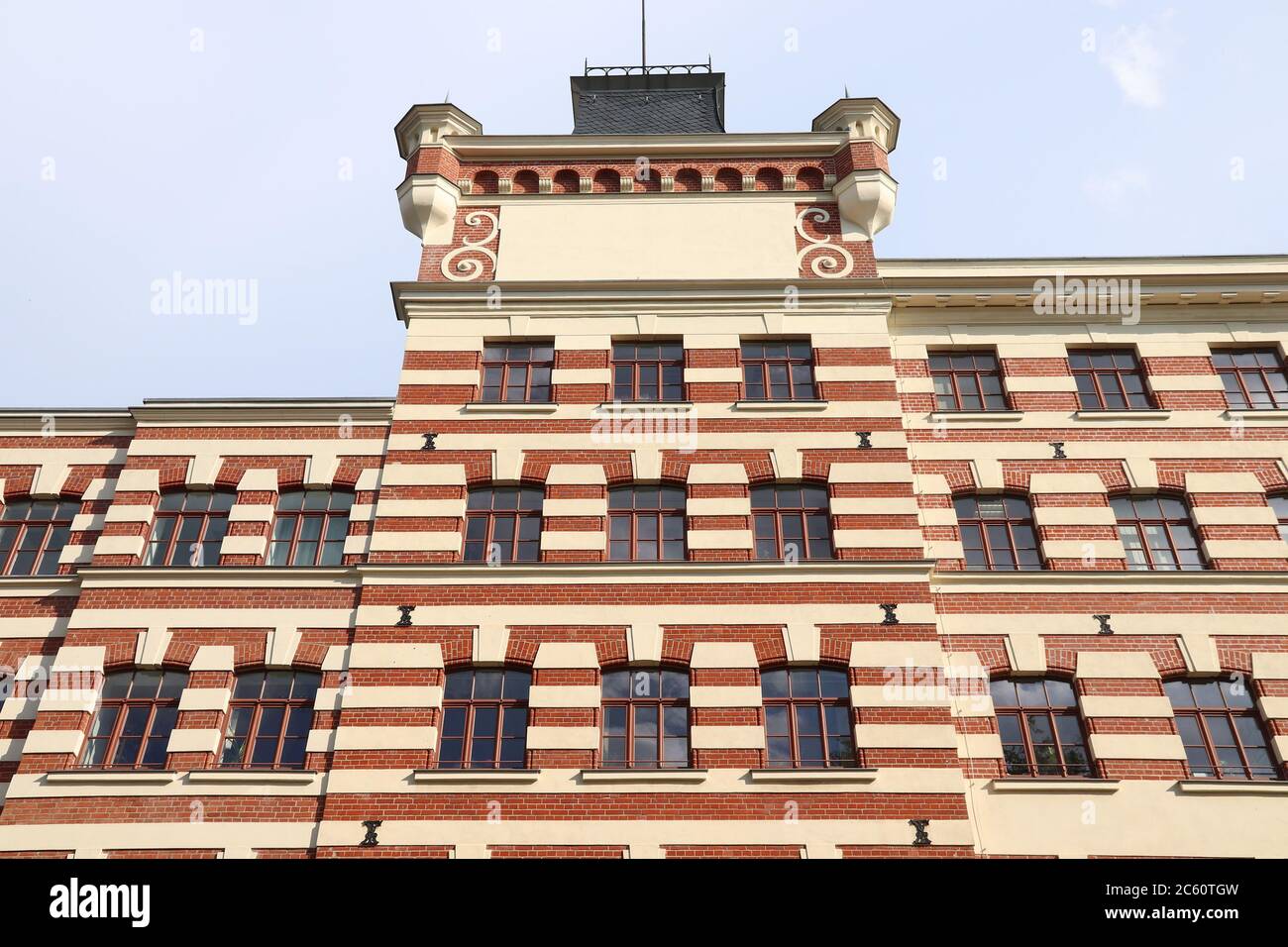 Ville industrielle de Leipzig en Saxe, Allemagne. L'ancienne zone industrielle de Plagwitz - a réadapté l'architecture de l'usine de briques. Banque D'Images