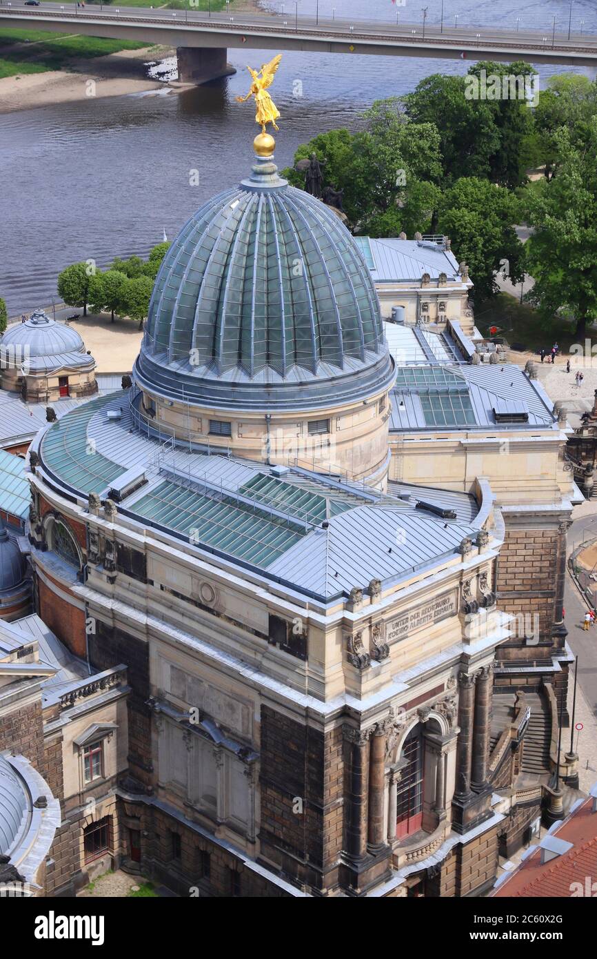 Académie des Beaux-Arts de Dresde (Kunstakademie). Point de repère de l'Allemagne. Banque D'Images