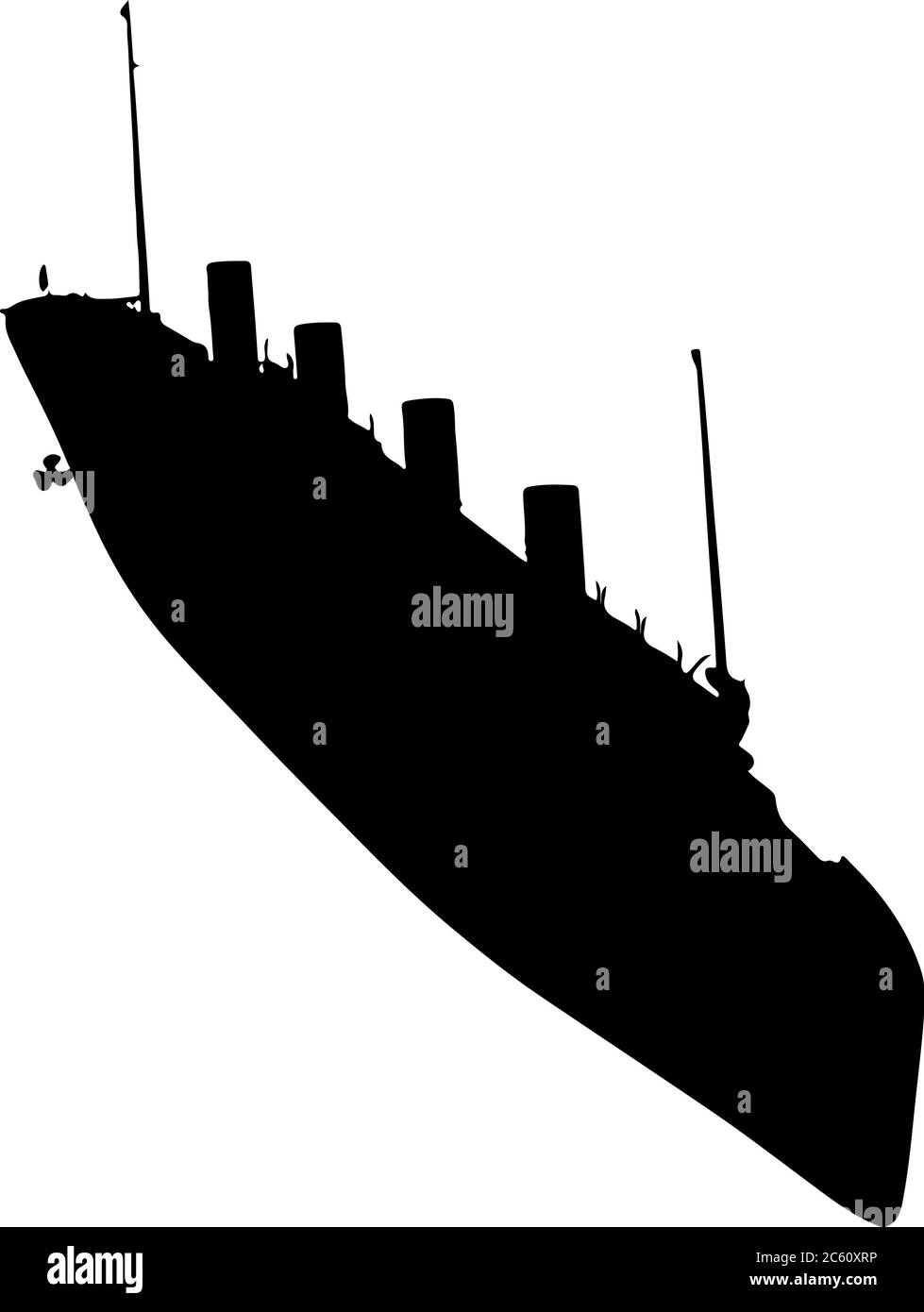 vecteur titanique du vaisseau silhouette Illustration de Vecteur