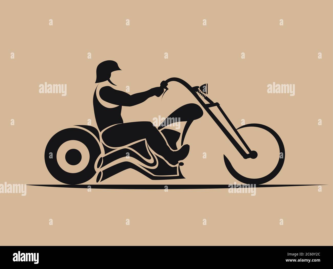 motard, silhouette de grunge de moto, emblème rétro et étiquette Illustration de Vecteur