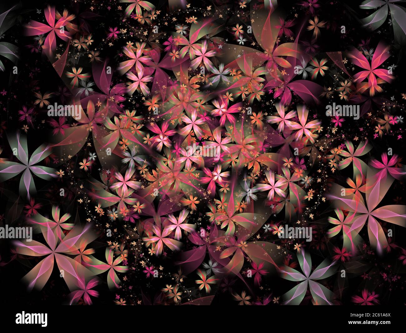 Flame Fractal - fleurs Design Banque D'Images