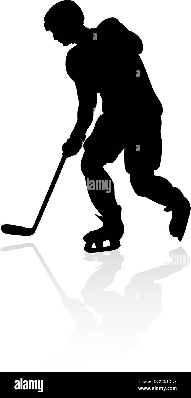 Joueur de Hockey sur glace d'ossature Illustration de Vecteur