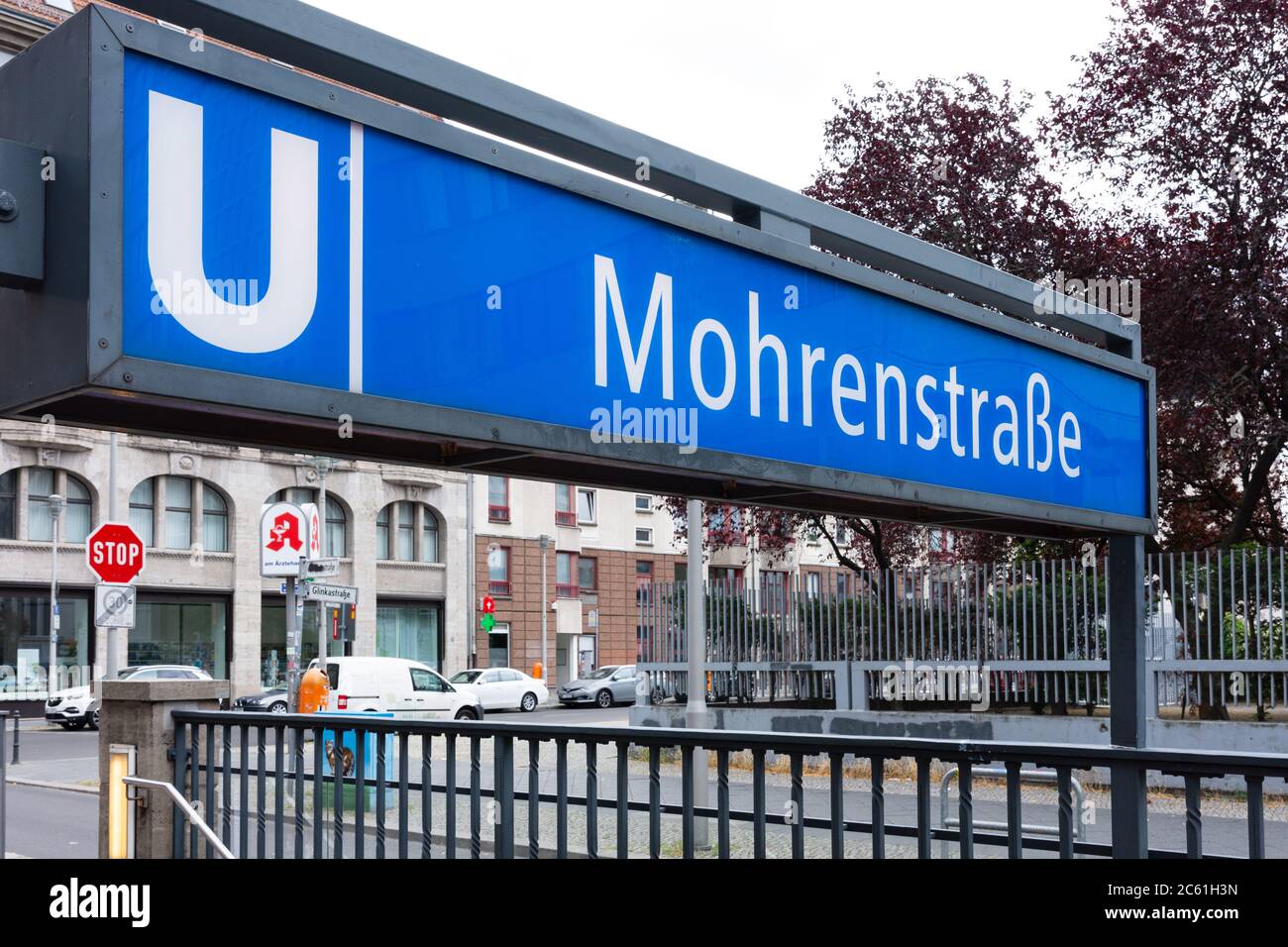 Entrée à la station de métro Morenstrasse Banque D'Images