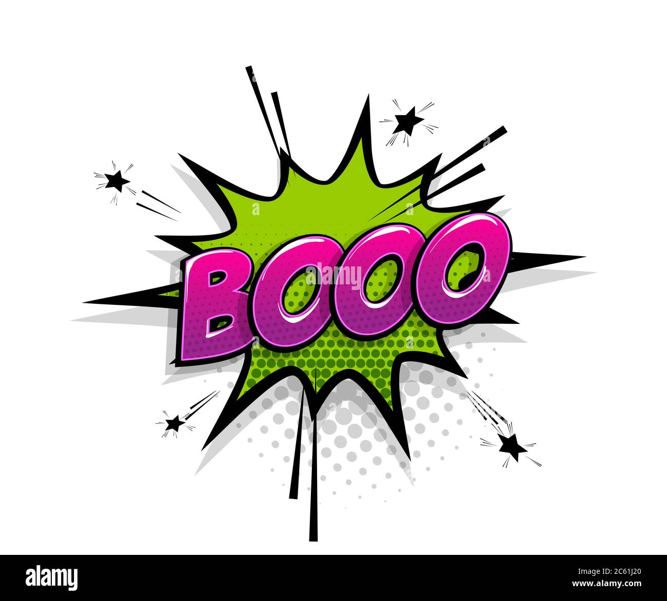 Texte de bande dessinée Boo parole bulle pop art style Illustration de Vecteur