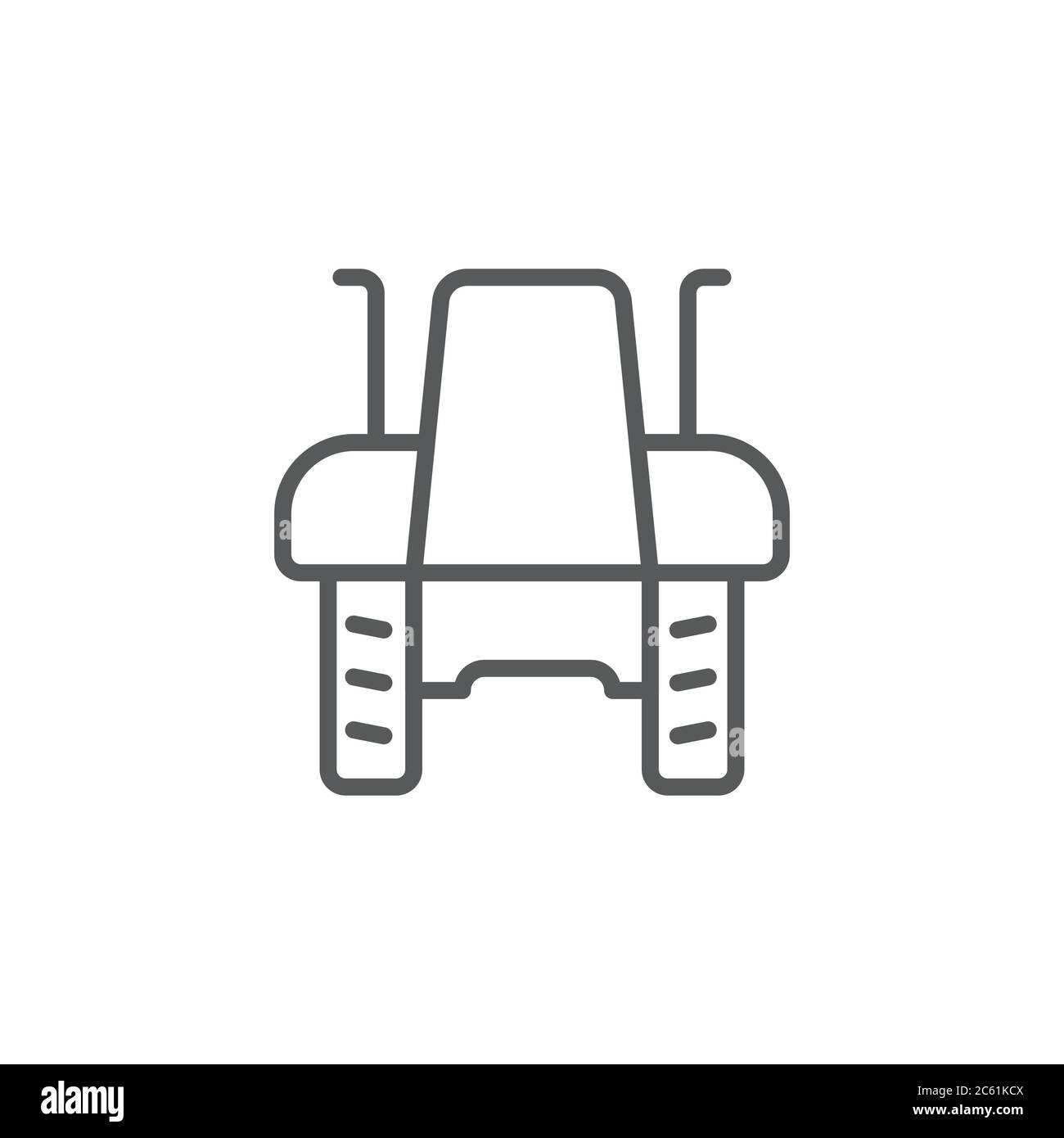 Outils de symbole d'icône vectorielle avant du tracteur isolés sur fond blanc Illustration de Vecteur