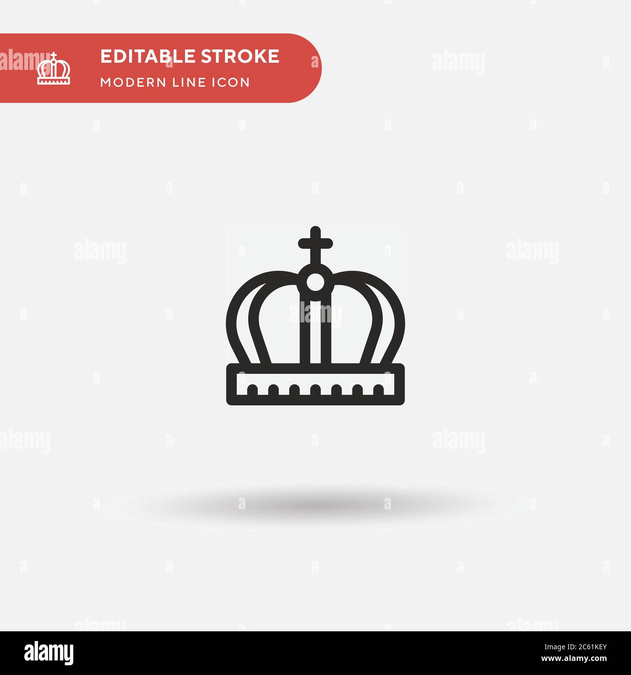 Icône de vecteur simple monarchie. Modèle de conception de symbole d'illustration pour l'élément d'interface utilisateur Web mobile. Pictogramme moderne de couleur parfaite sur contour modifiable. Les icônes de monarchie pour votre projet d'entreprise Illustration de Vecteur