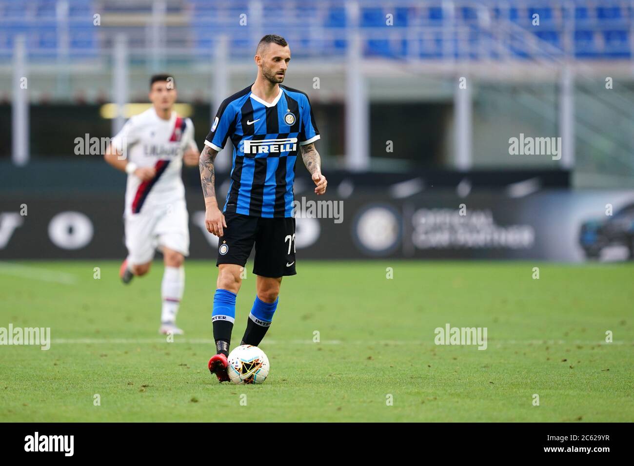 Milan, Italie. 05e juillet 2020. Italian football Serie A. Marcelo Brozovic du FC Internazionale pendant le match de la série A entre le FC Internazionale et le Calcio de Bologne. Banque D'Images