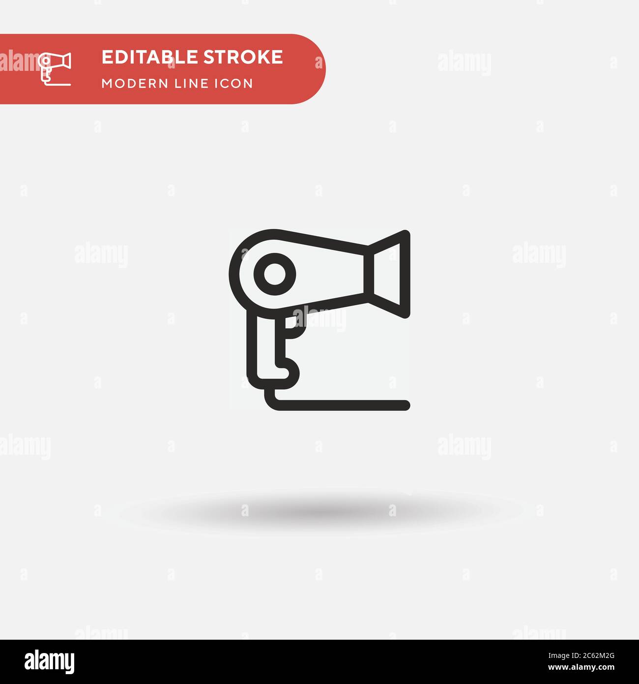 Icône vecteur simple du sécheur. Modèle de conception de symbole d'illustration pour l'élément d'interface utilisateur Web mobile. Pictogramme moderne de couleur parfaite sur contour modifiable. Icône du sécheur Illustration de Vecteur