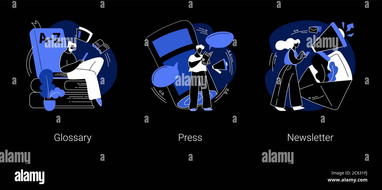 Entreprise dernières nouvelles résumé concept illustrations vectorielles. Illustration de Vecteur