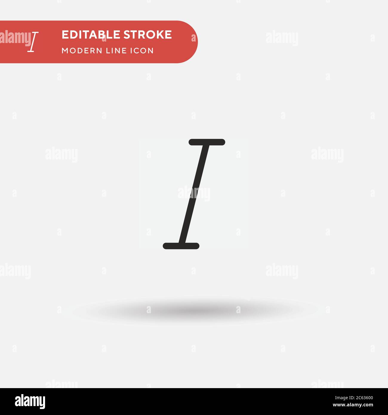 Icône de vecteur simple italique. Modèle de conception de symbole d'illustration pour l'élément d'interface utilisateur Web mobile. Pictogramme moderne de couleur parfaite sur contour modifiable. Italique ic Illustration de Vecteur