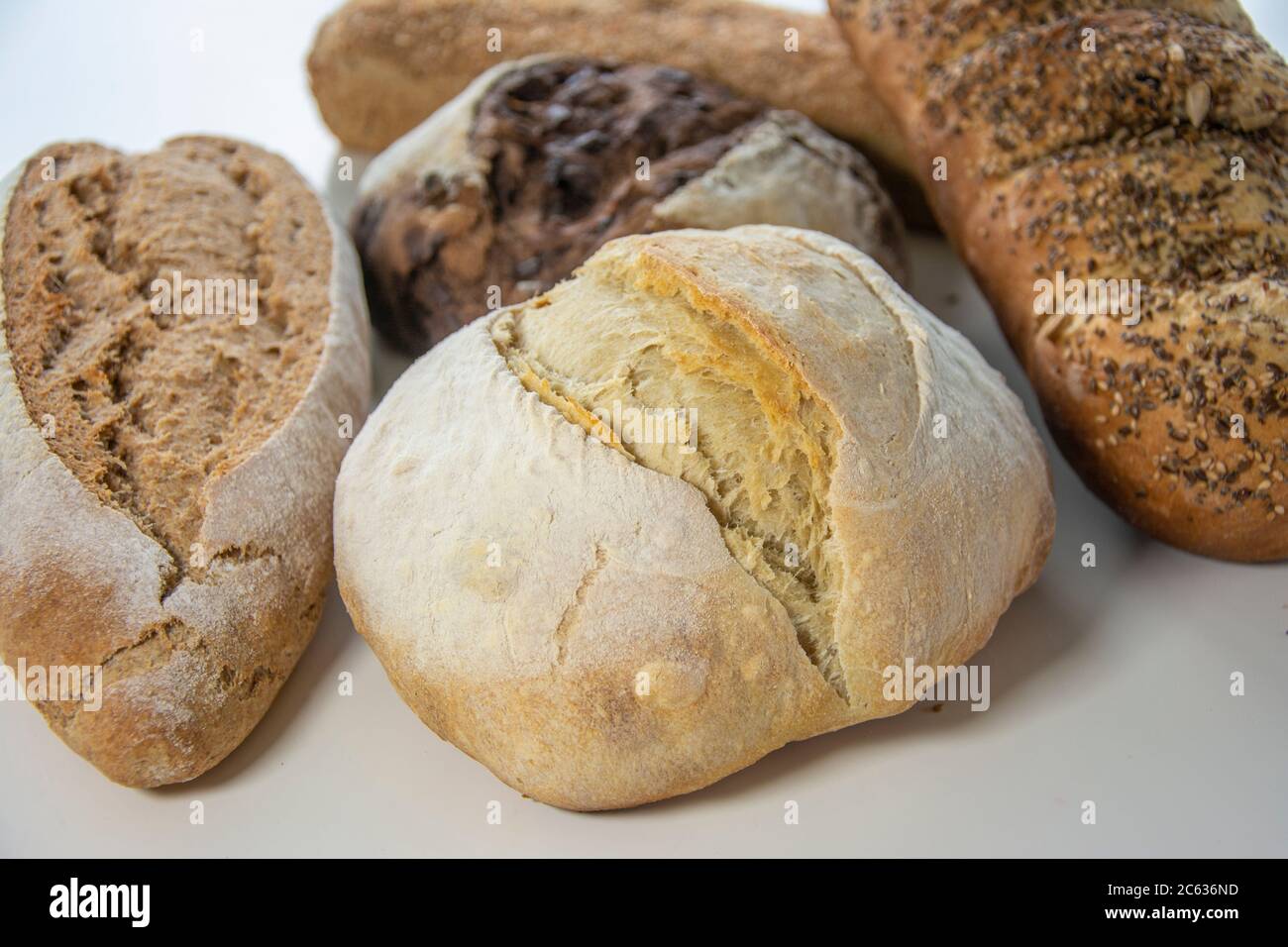 Variétés de pain sur la table Banque D'Images