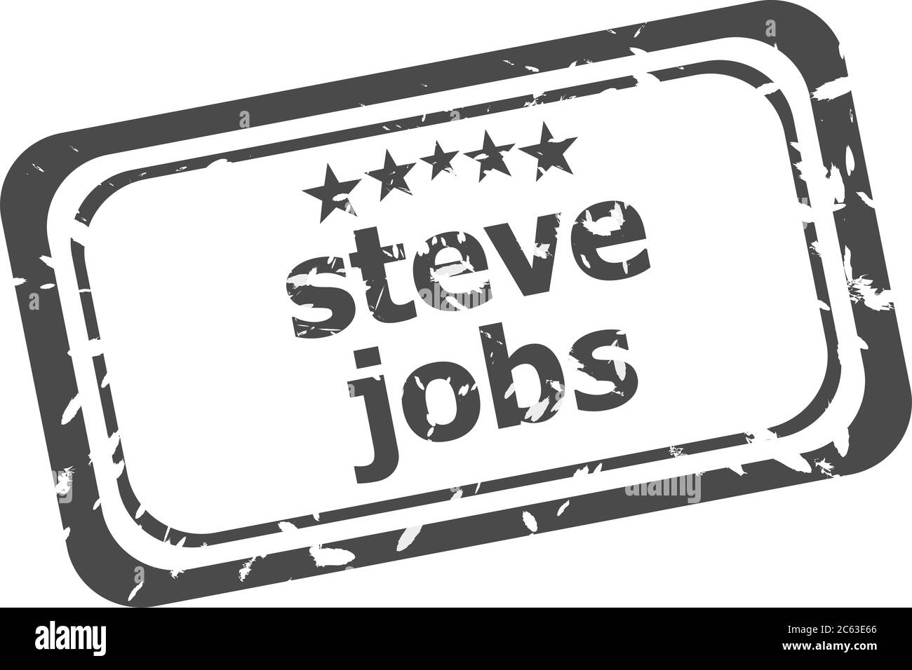 Steve jobs stamp isolé sur fond blanc Banque D'Images