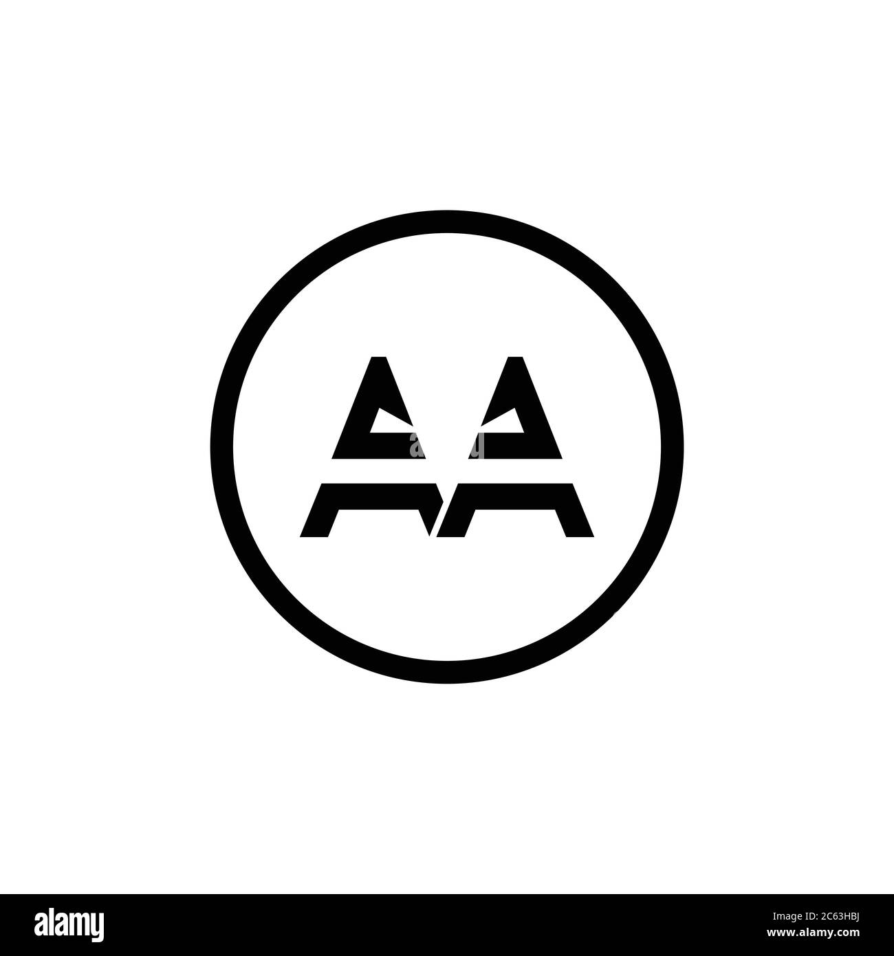 Modèle de vecteur de typographie professionnelle de conception de logo AA. Modèle de logo AA Creative Linked Letter. Logo Type de police AA Illustration de Vecteur