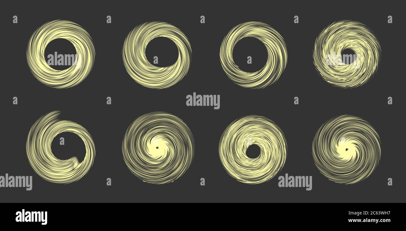 Ensemble de spirales. Icônes vectorielles. Ensemble de tourbillons ronds. Illustration de Vecteur