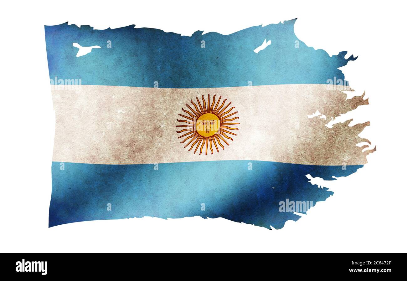 Illustration de drapeau de pays sale et déchirée / Argentine Banque D'Images