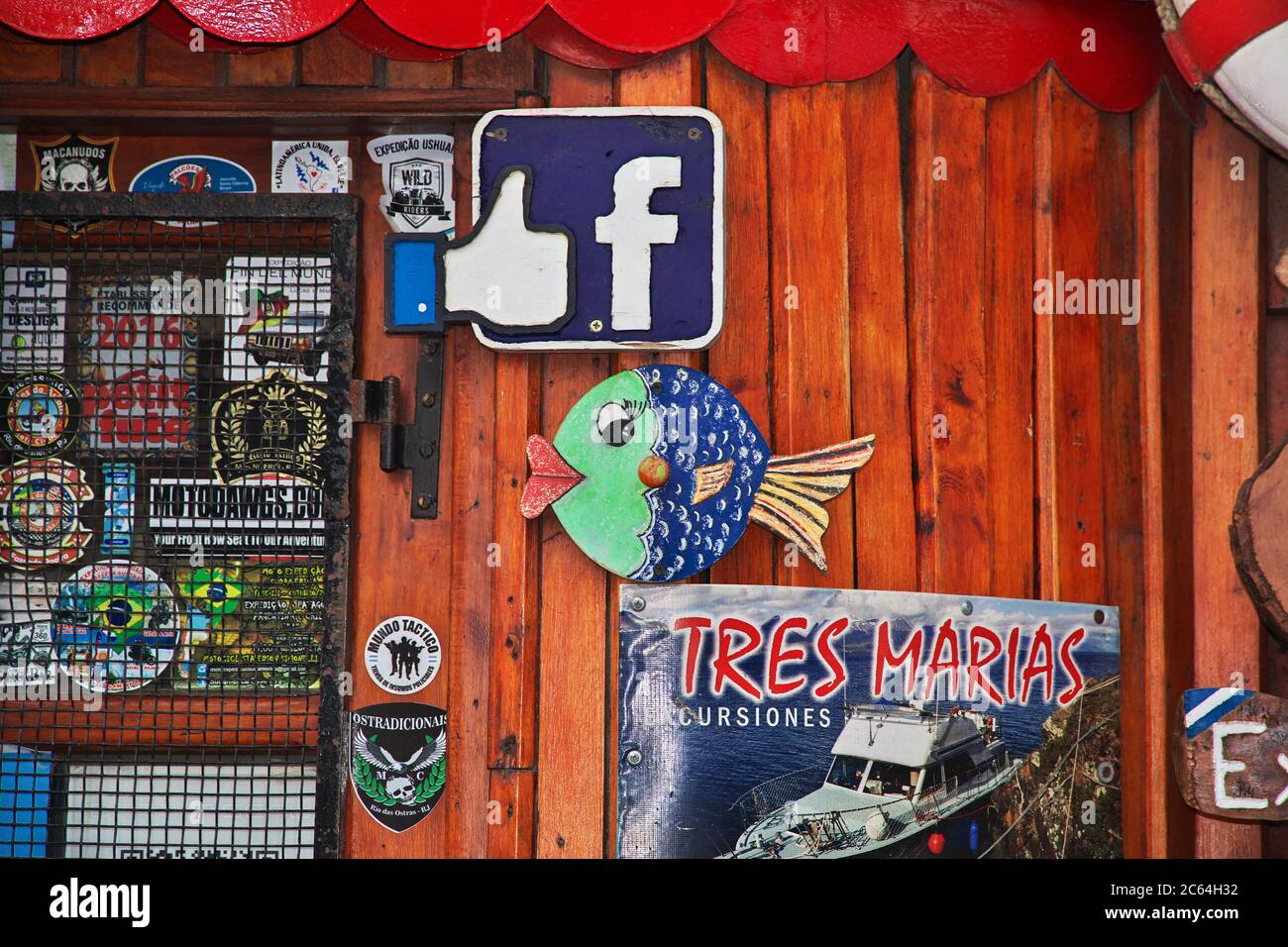 Le magasin de souvenirs de la ville d'Ushuaia sur la Tierra del Fuego, en Argentine Banque D'Images