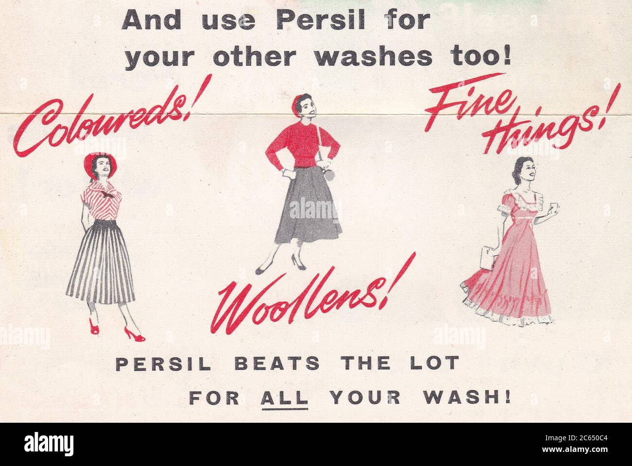 Bon de réduction vintage pour le Persil des années 1950 Photo Stock - Alamy