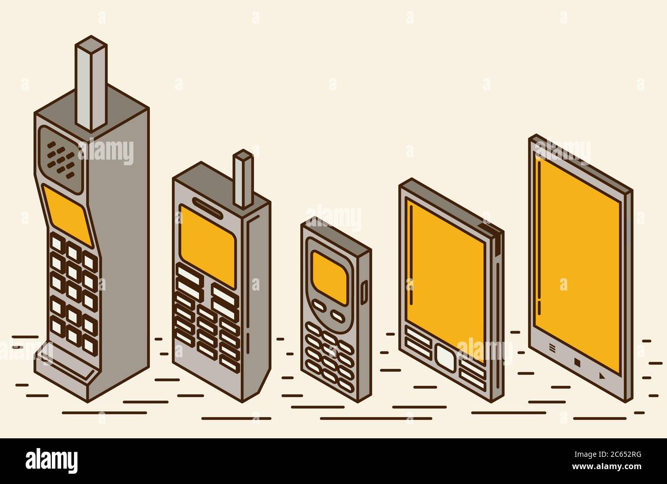 Illustration de l'évolution du téléphone portable Illustration de Vecteur