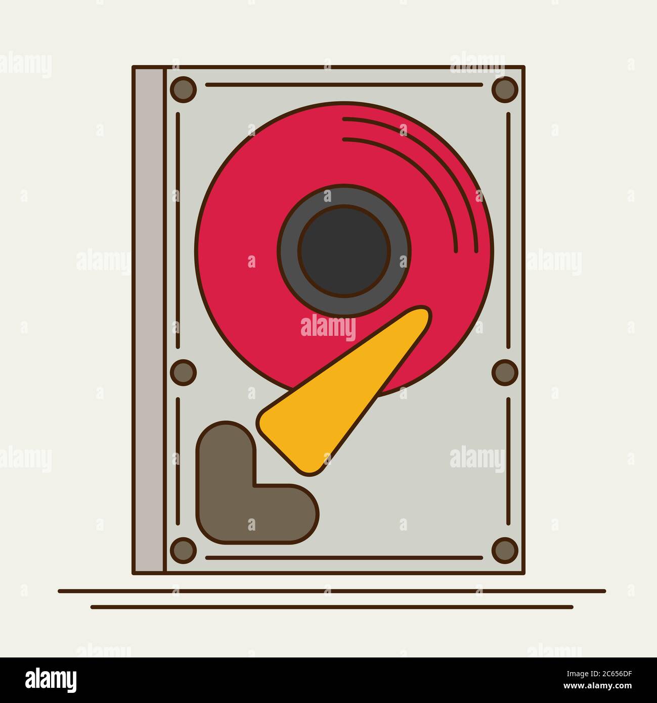 Disque dur. Icône plate Illustration de Vecteur