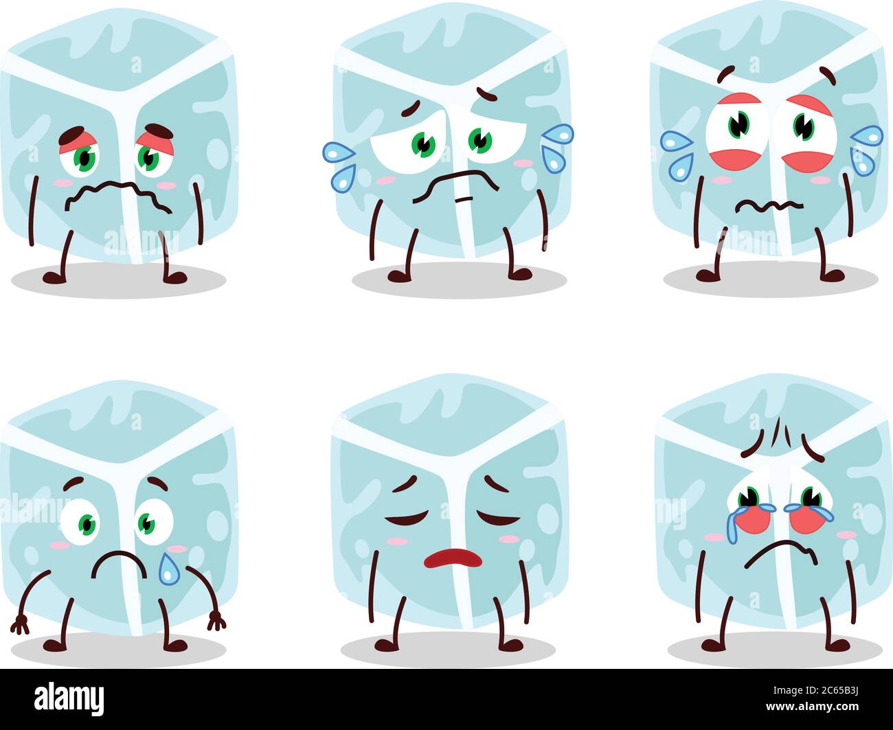 Personnage de dessin animé de tube de glace avec une expression triste Illustration de Vecteur