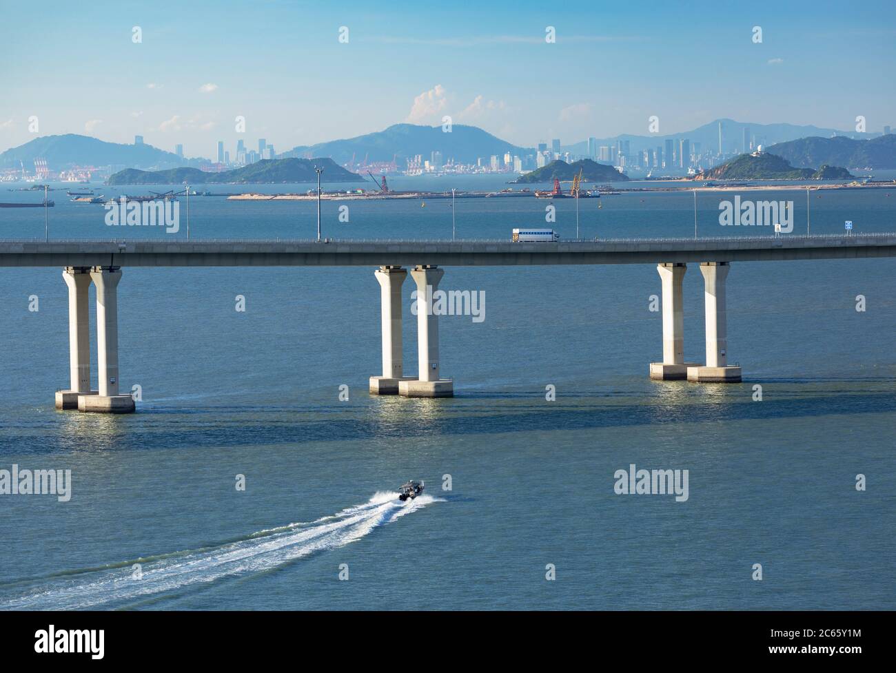 Pont Hong Kong-Zhuhai-Macao, île Lantau, Hong Kong Banque D'Images