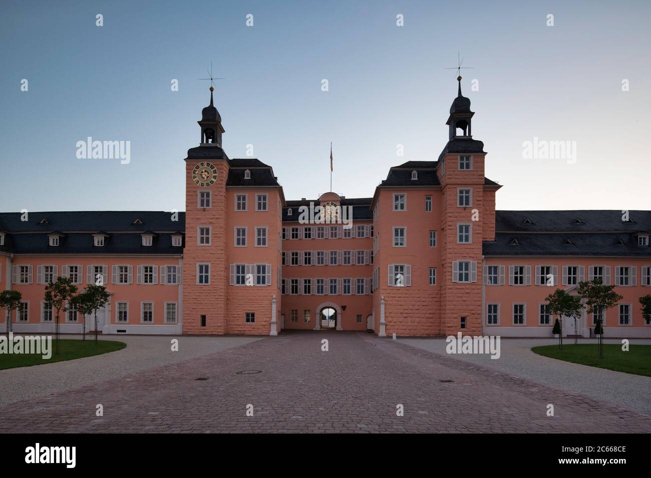 Château de Schwetzingen, partie principale du bâtiment, Palatinat électoral, Bade-Wurtemberg, Allemagne Banque D'Images