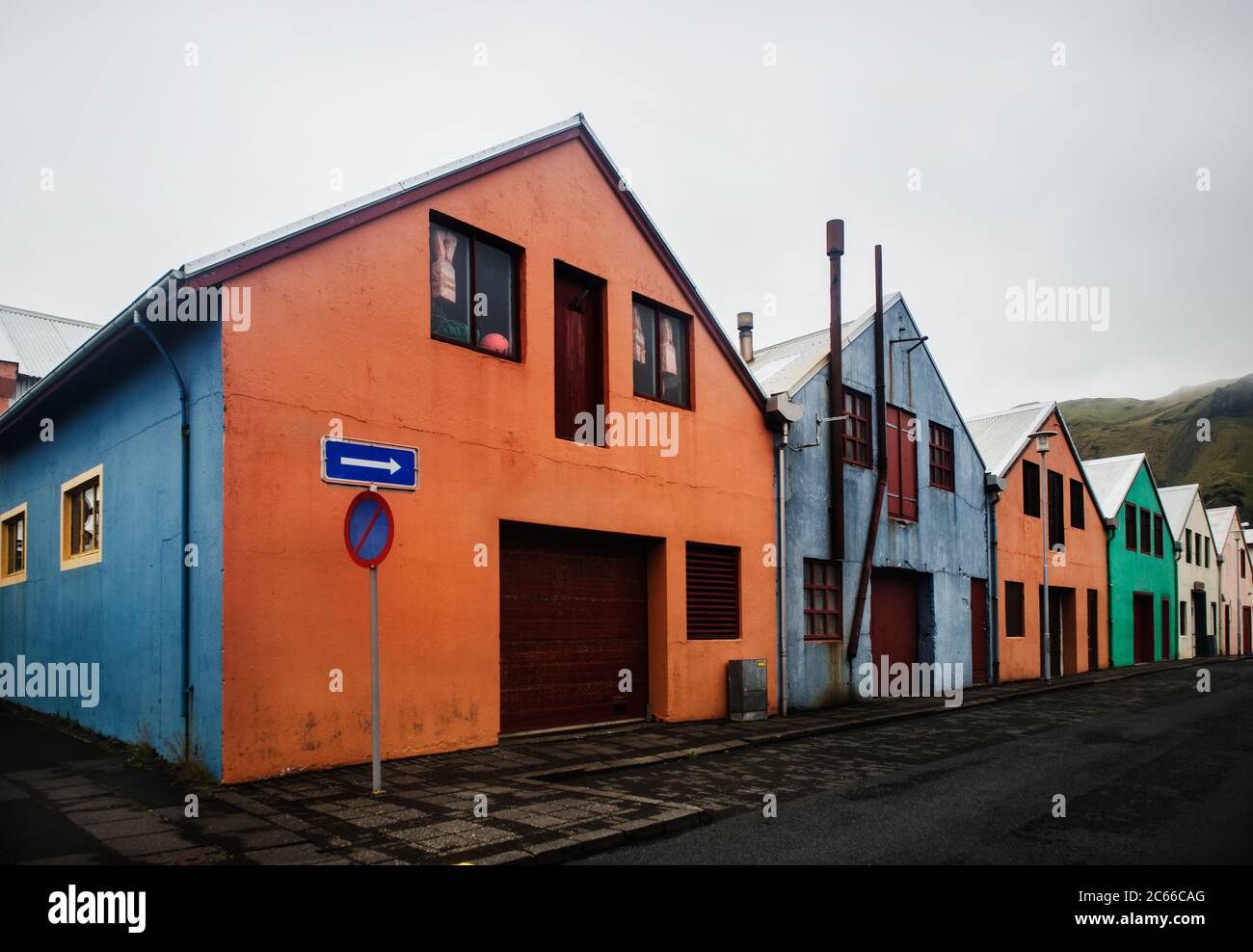 Rue sur vestmannaeyjar, île Heimaey, îles Westman, Islande, Scandinavie, Europe Banque D'Images